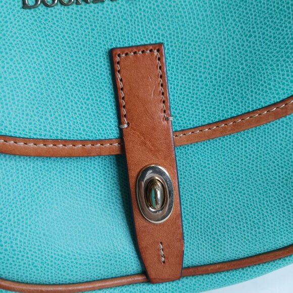 Dooney & Bourke Designer Teal Saddle Bag Flap Crossbody Purse Handbag - Picture 11 of 16